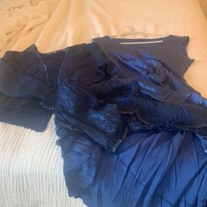 Komorov beautiful midi dress with amazing short jacket with lace insets